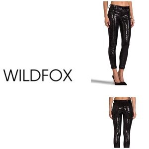 ‼️WOW‼️🤩Wildfox Raquel Black Mid Rise Sequin Skinny Pants‼️‼️‼️